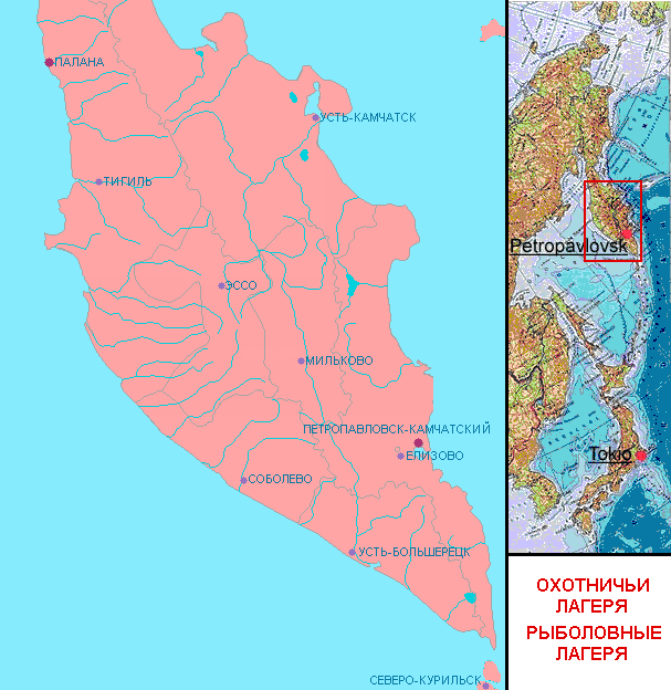 Карта мильково камчатский край